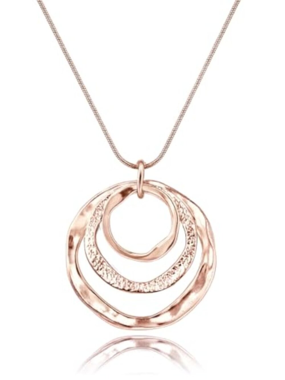 New - Hypoallergenic‎ Silver Boho Circle Pendant Necklace Geometric Boho
